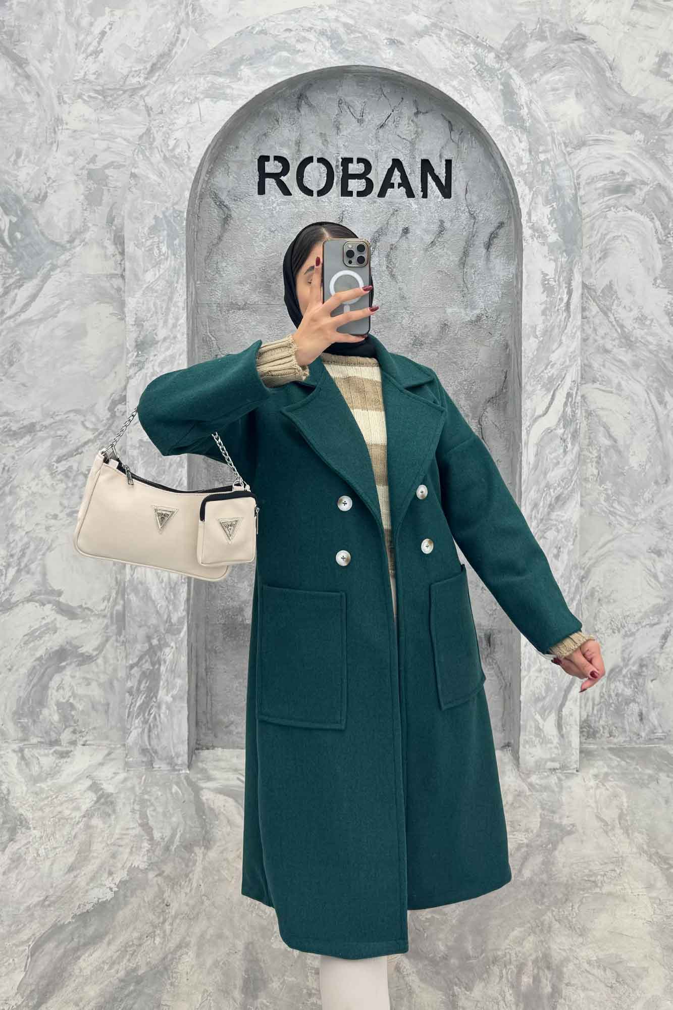 پالتو بلند فوتر دو جیب مچ هفتی