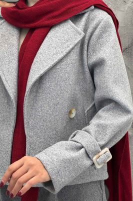 کت فوتر یقه انگلیسی آستین سگک PRADAS