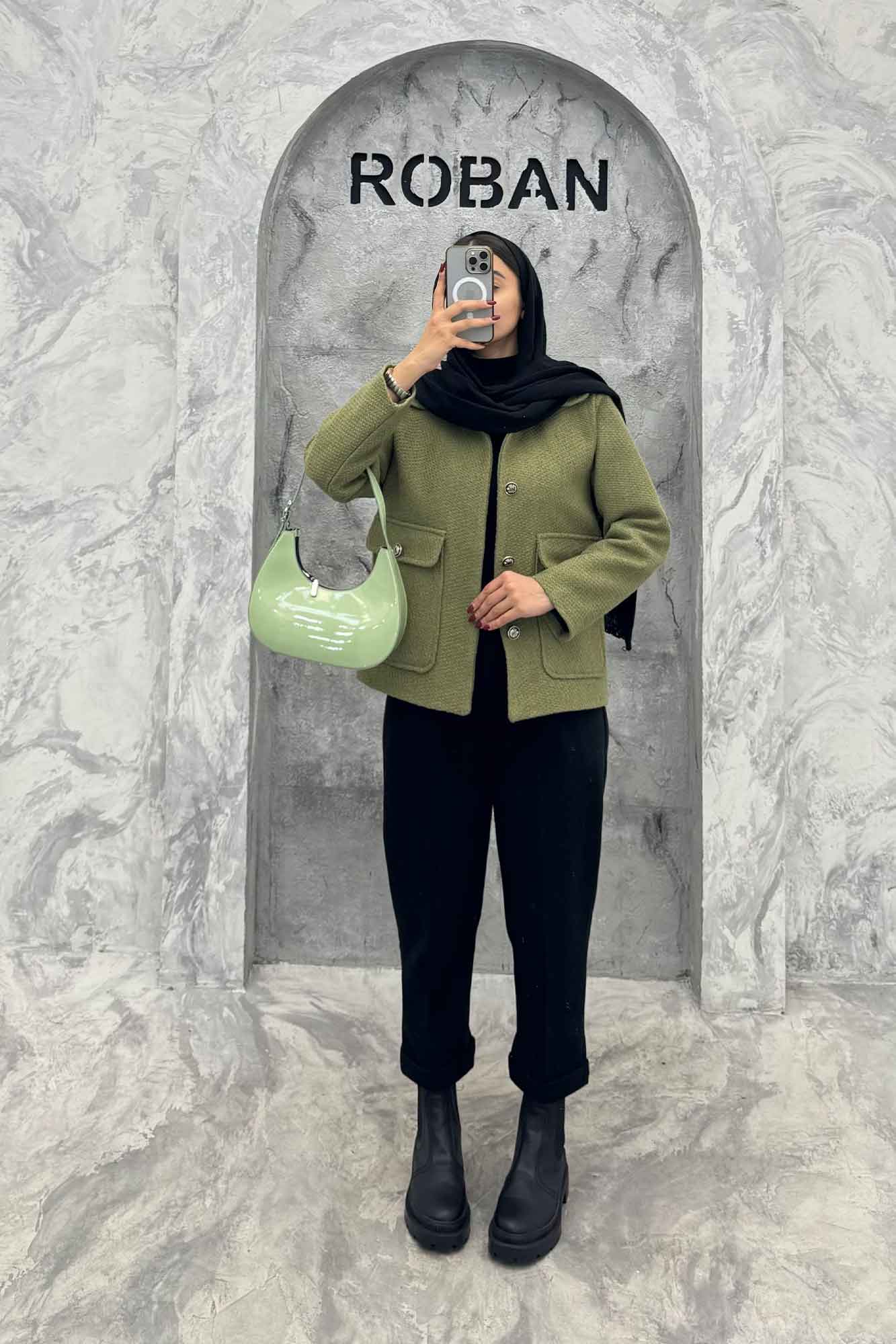 کت دو جیب پاکتی آستردار توییت پشمی