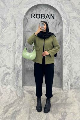 کت دو جیب پاکتی آستردار توییت پشمی