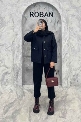 کت دو جیب پاکتی آستردار توییت پشمی