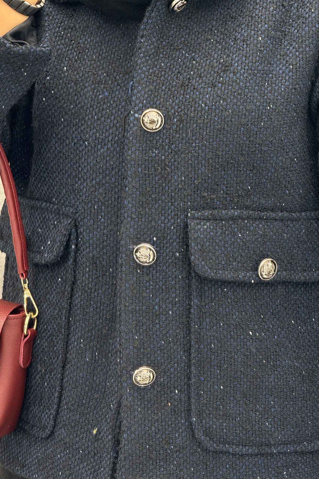 کت دو جیب پاکتی آستردار توییت پشمی