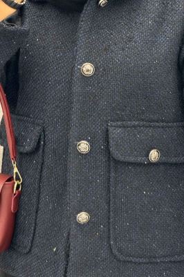 کت دو جیب پاکتی آستردار توییت پشمی