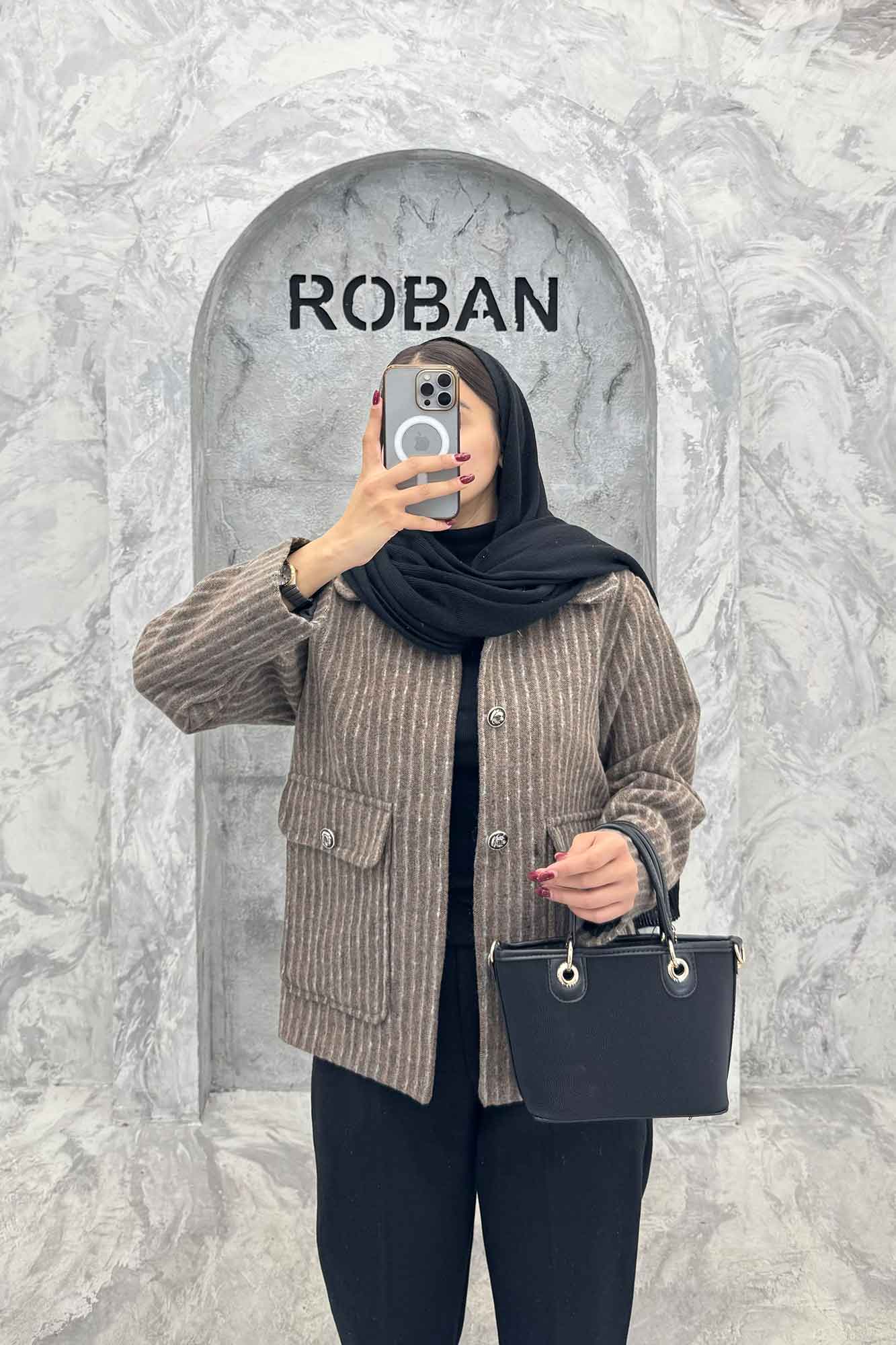 کت دو جیب پاکتی آستردار توییت پشمی