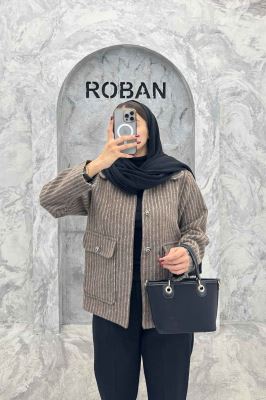 کت دو جیب پاکتی آستردار توییت پشمی