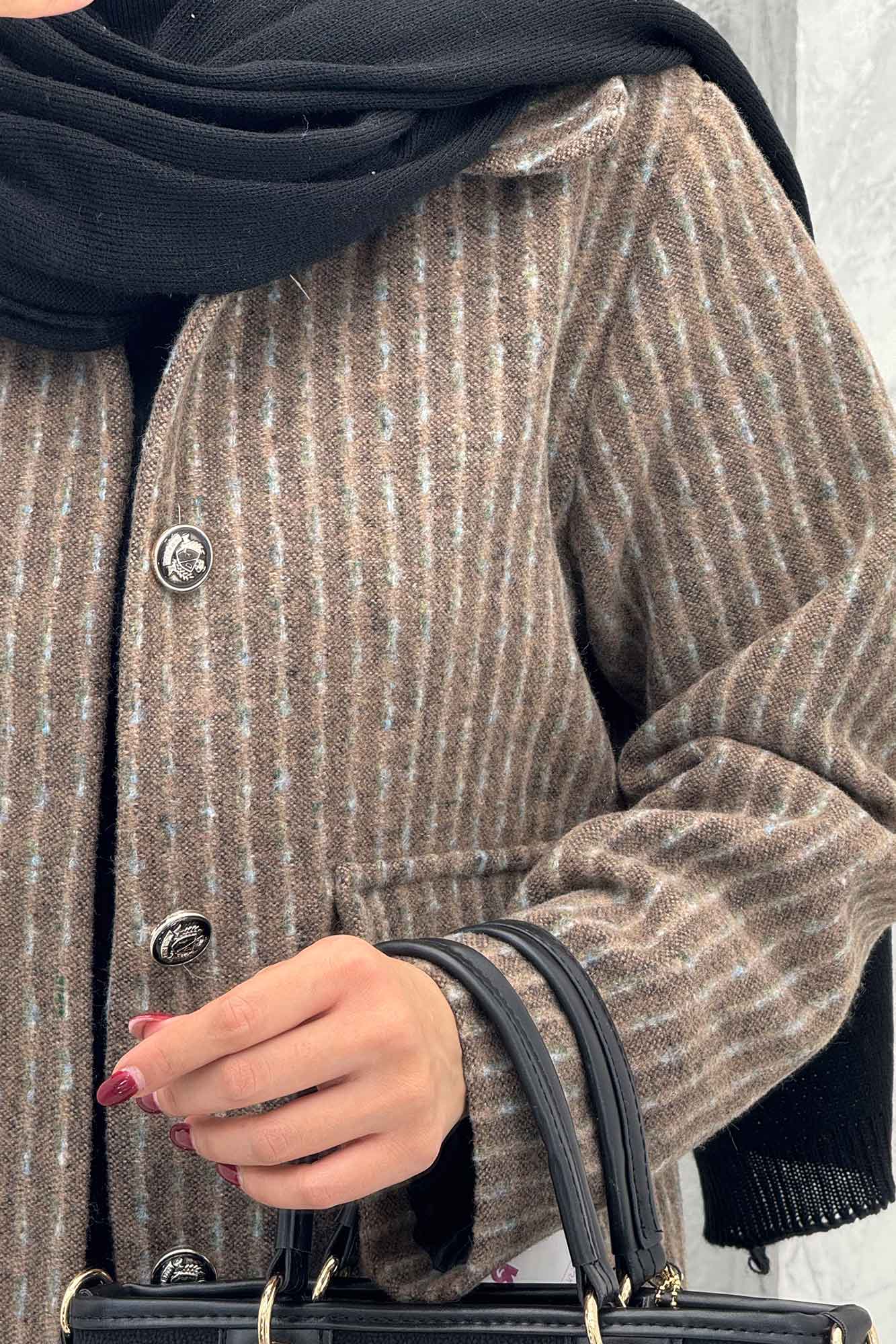 کت دو جیب پاکتی آستردار توییت پشمی