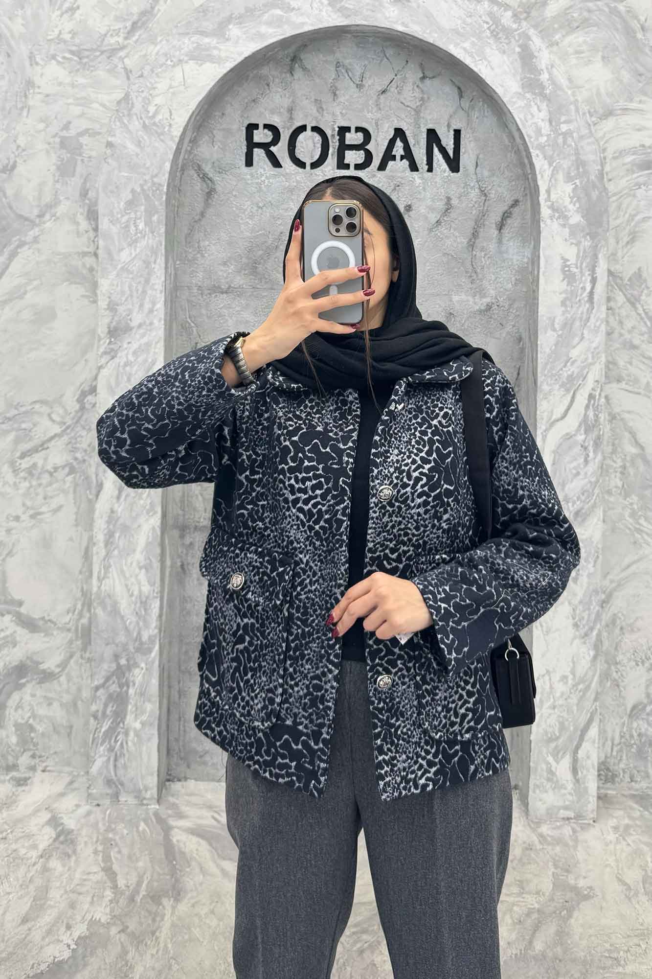 کت دو جیب پاکتی آستردار توییت پشمی