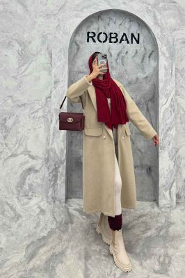 پالتو بلند موهر ترک یقه انگلیسی OXFORD