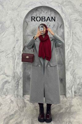 پالتو بلند موهر ترک یقه انگلیسی OXFORD