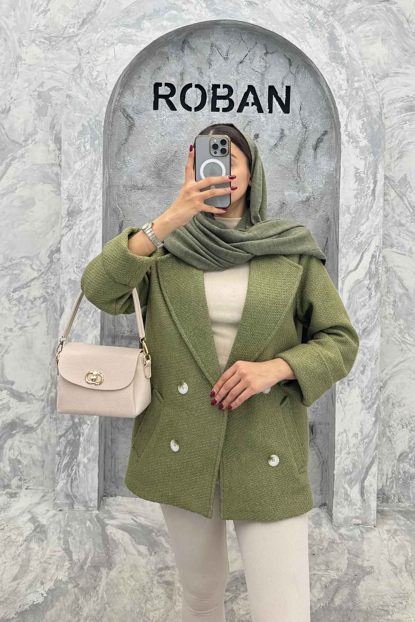 پالتو توییت پشمی آستردار مچ برگردان