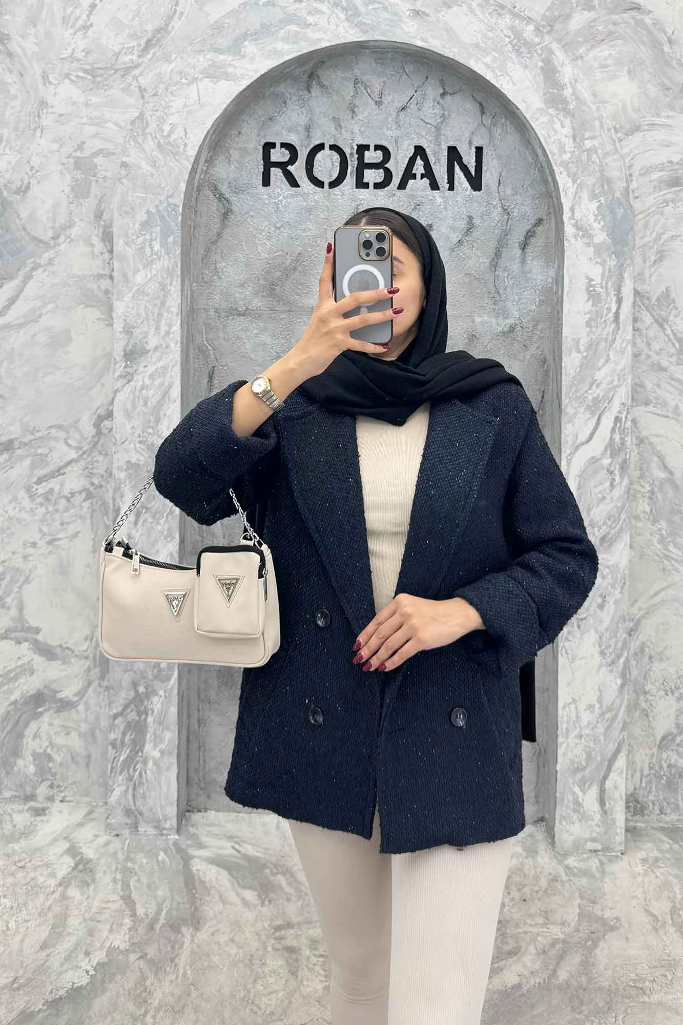 پالتو توییت پشمی آستردار مچ برگردان