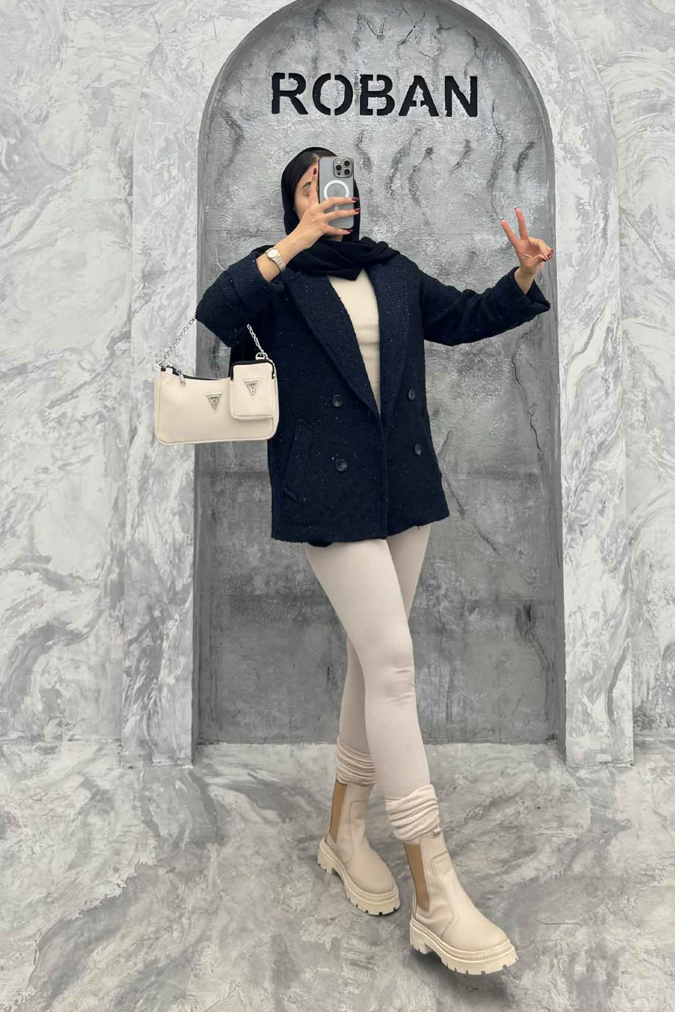 پالتو توییت پشمی آستردار مچ برگردان