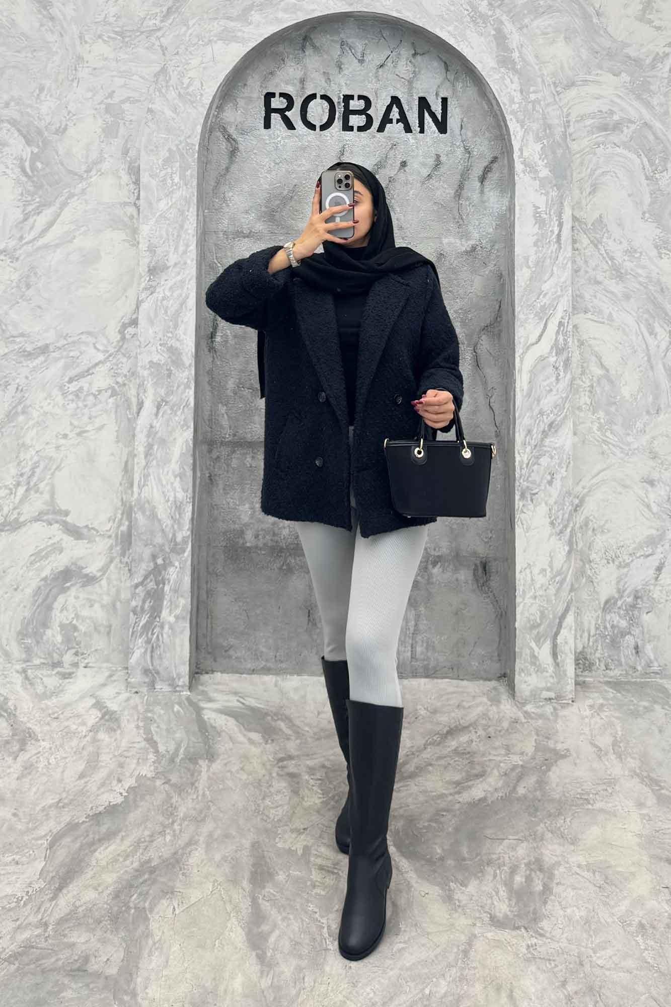 پالتو توییت پشمی آستردار مچ برگردان