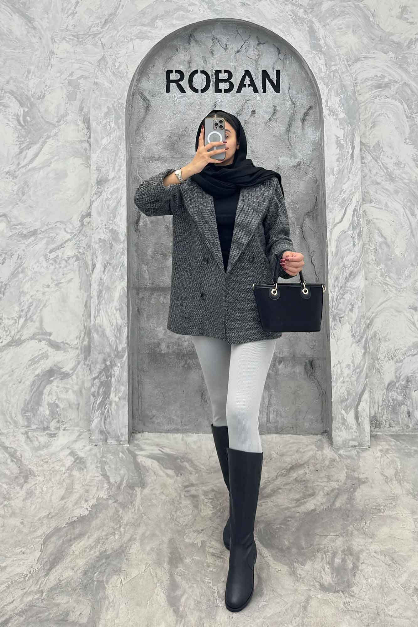 پالتو توییت پشمی آستردار مچ برگردان