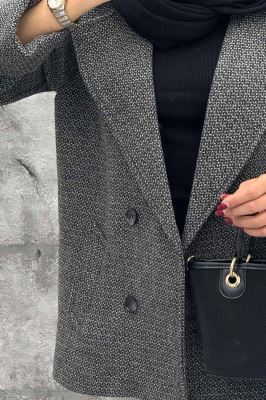 پالتو توییت پشمی آستردار مچ برگردان