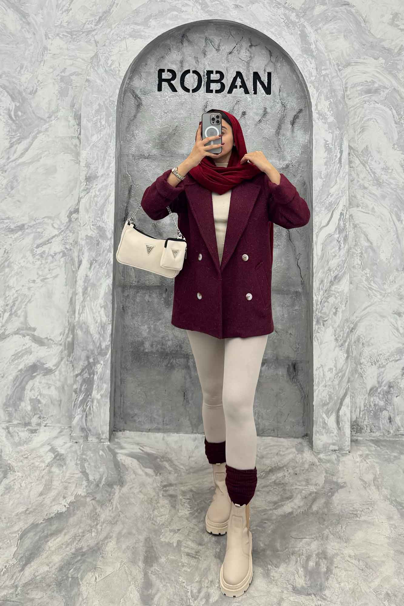 پالتو توییت پشمی آستردار مچ برگردان