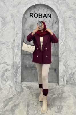 پالتو توییت پشمی آستردار مچ برگردان