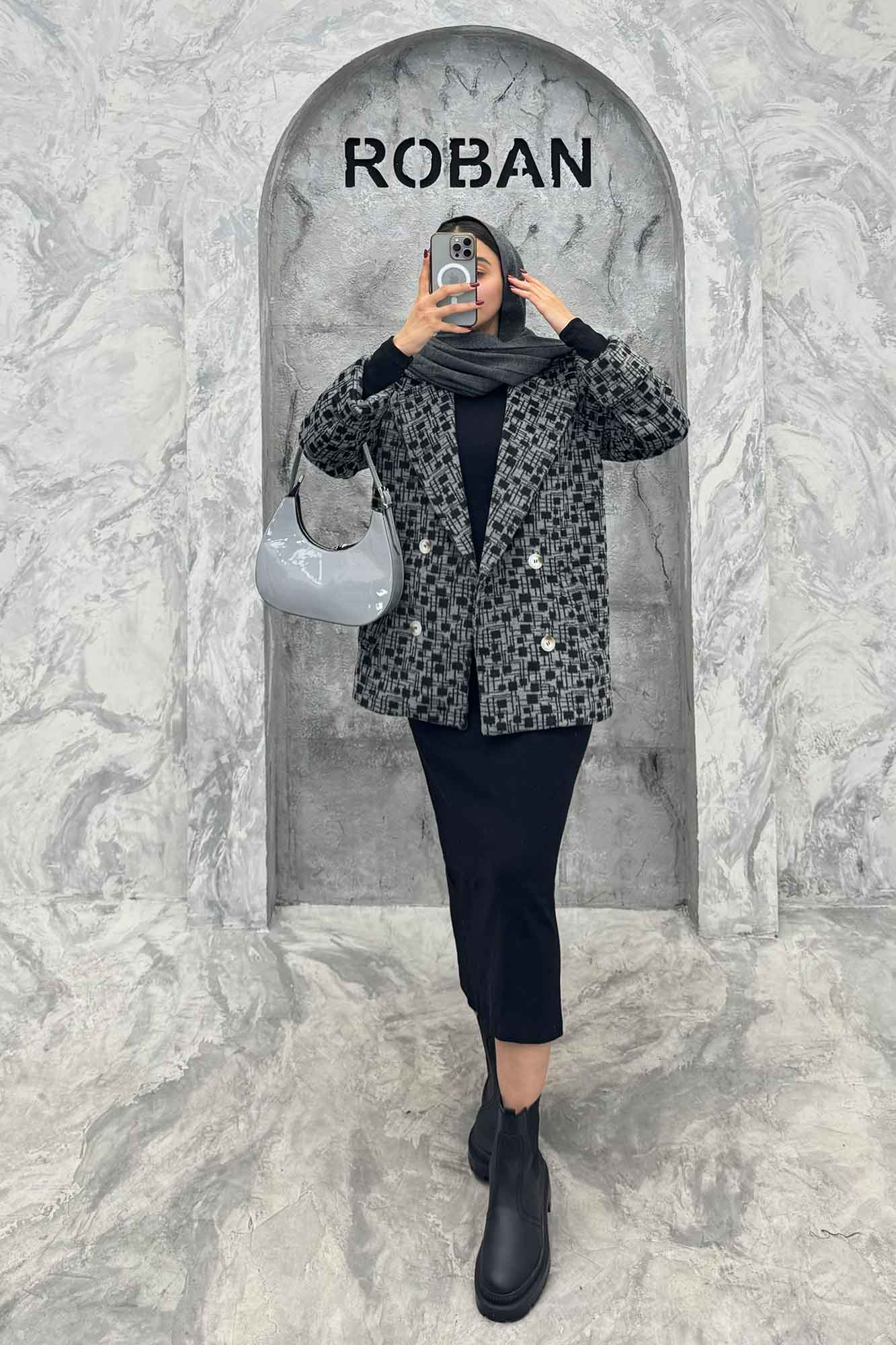 پالتو توییت پشمی آستردار مچ برگردان