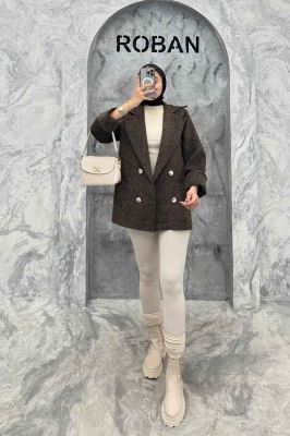 پالتو توییت پشمی آستردار مچ برگردان