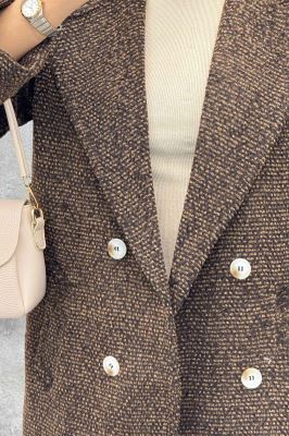 پالتو توییت پشمی آستردار مچ برگردان