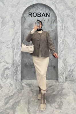 کت توییت پشمی یقه گرد NELA