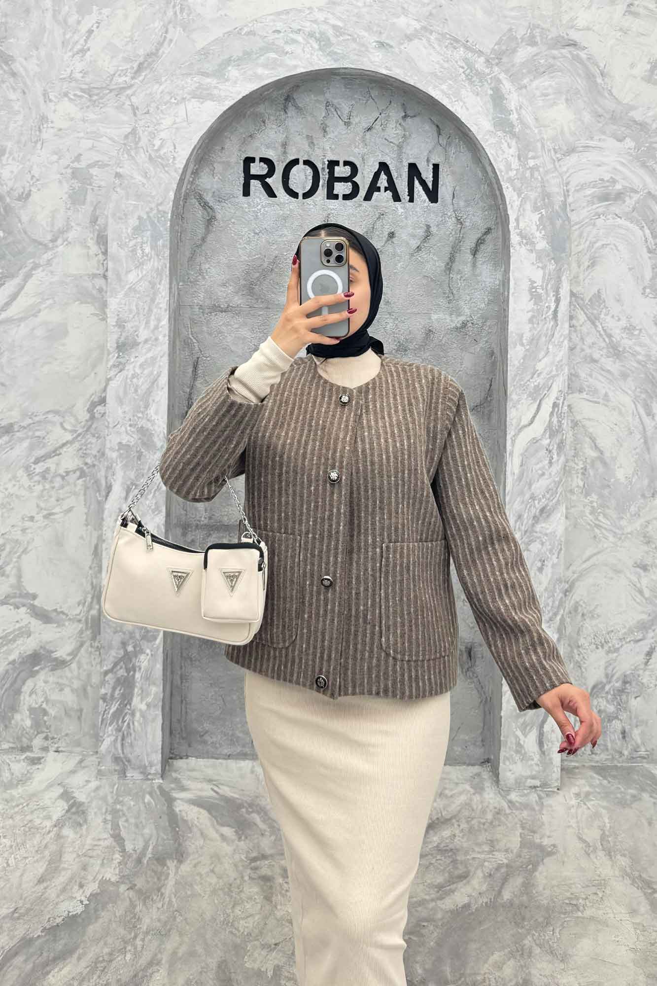 کت توییت پشمی یقه گرد NELA