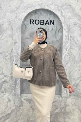 کت توییت پشمی یقه گرد NELA