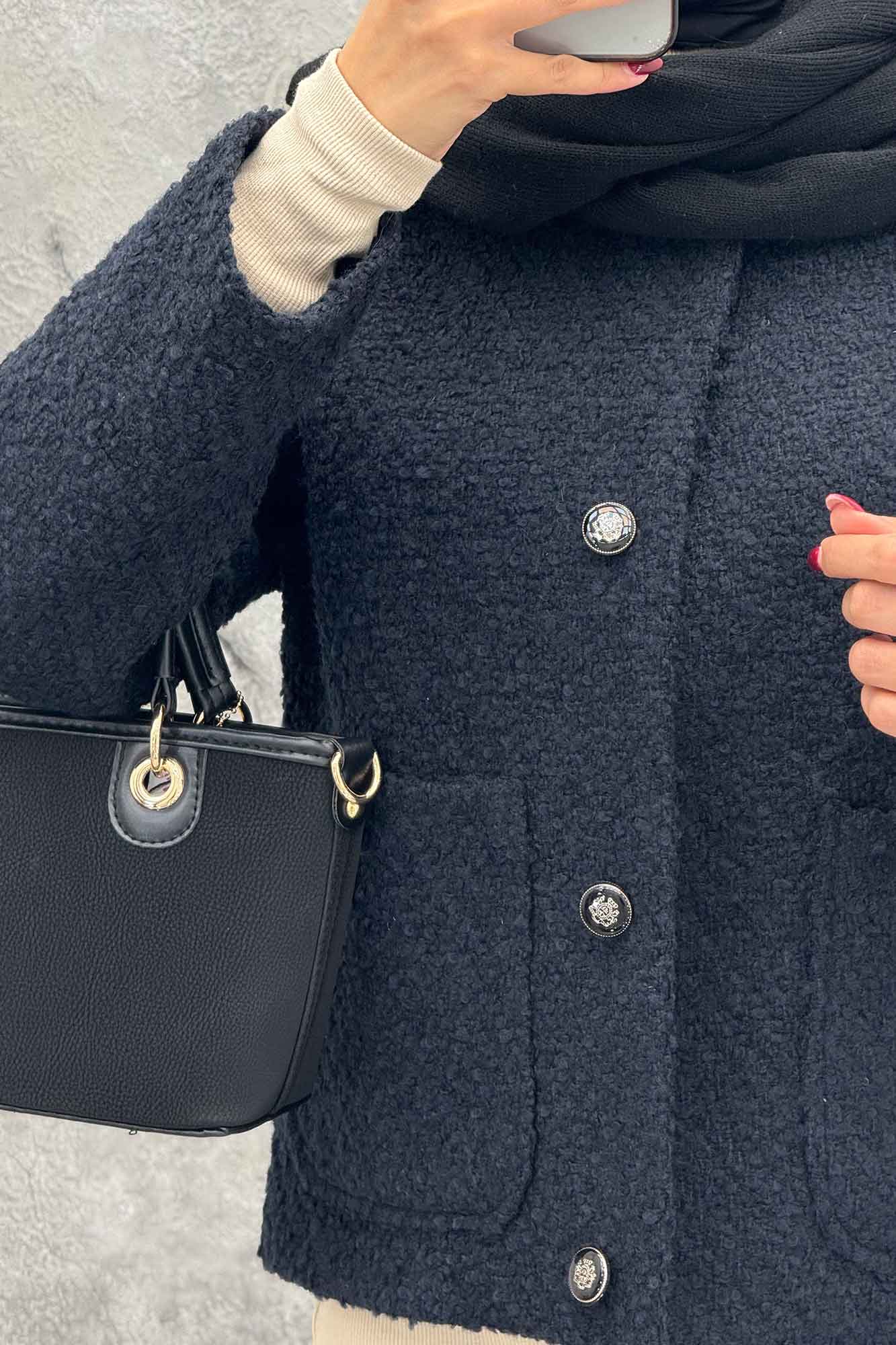 کت توییت پشمی یقه گرد NELA