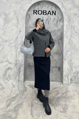 کت توییت پشمی یقه گرد NELA