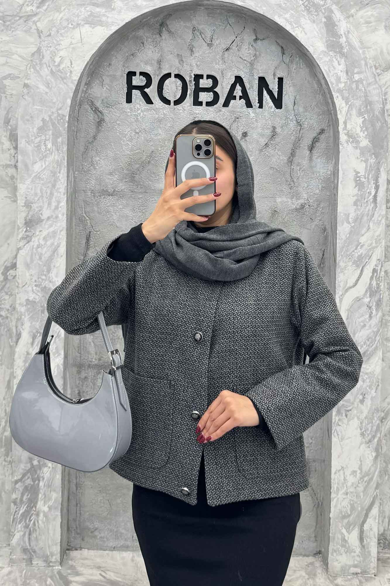 کت توییت پشمی یقه گرد NELA