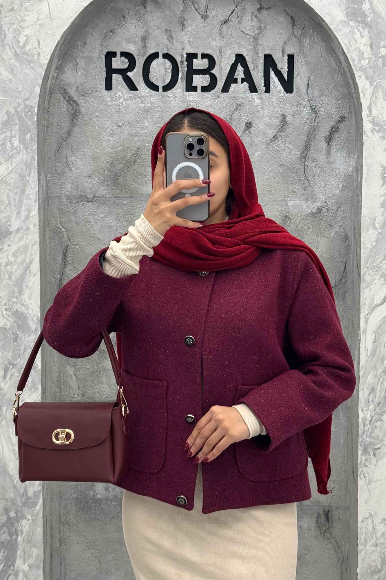 کت توییت پشمی یقه گرد NELA