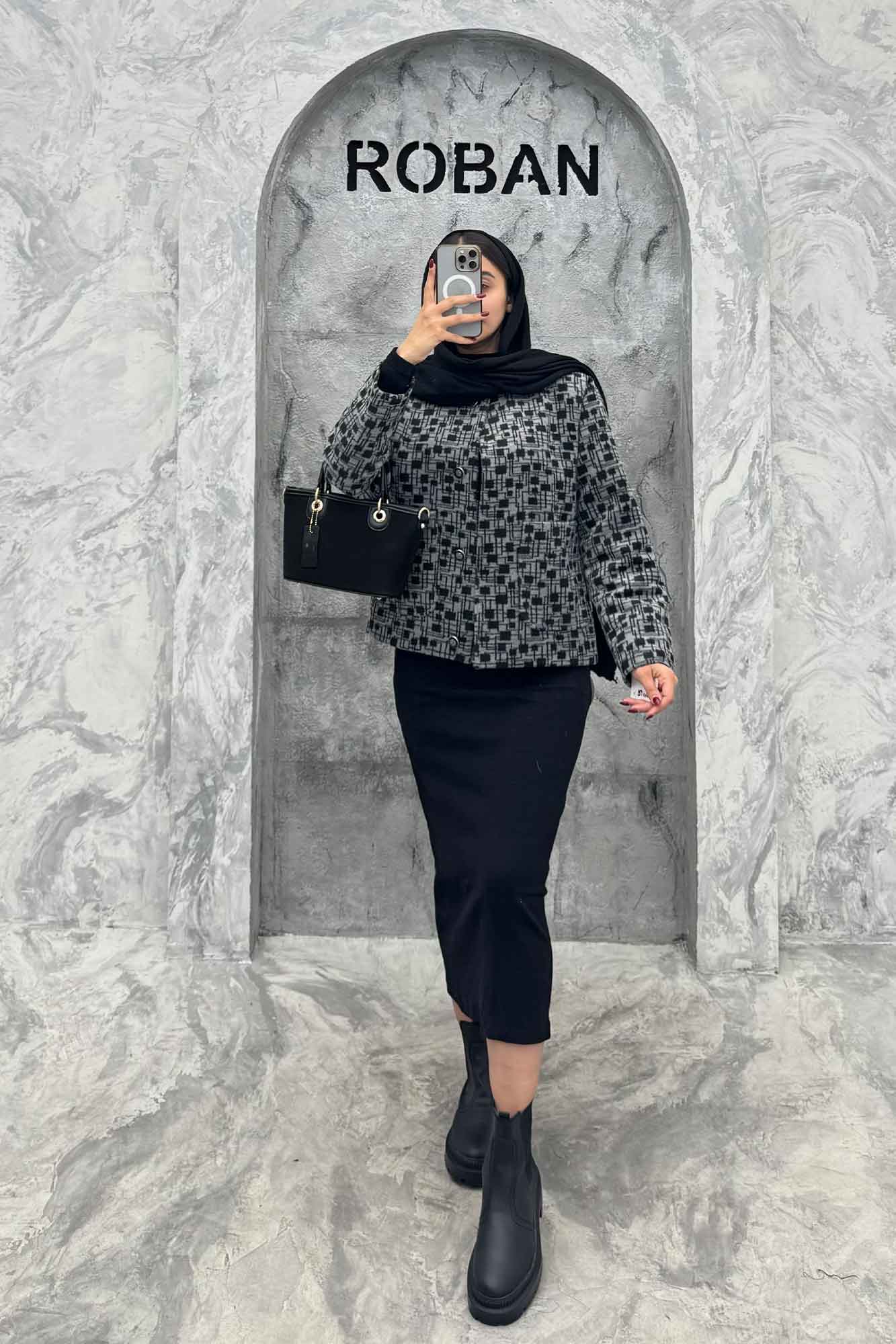 کت توییت پشمی یقه گرد NELA