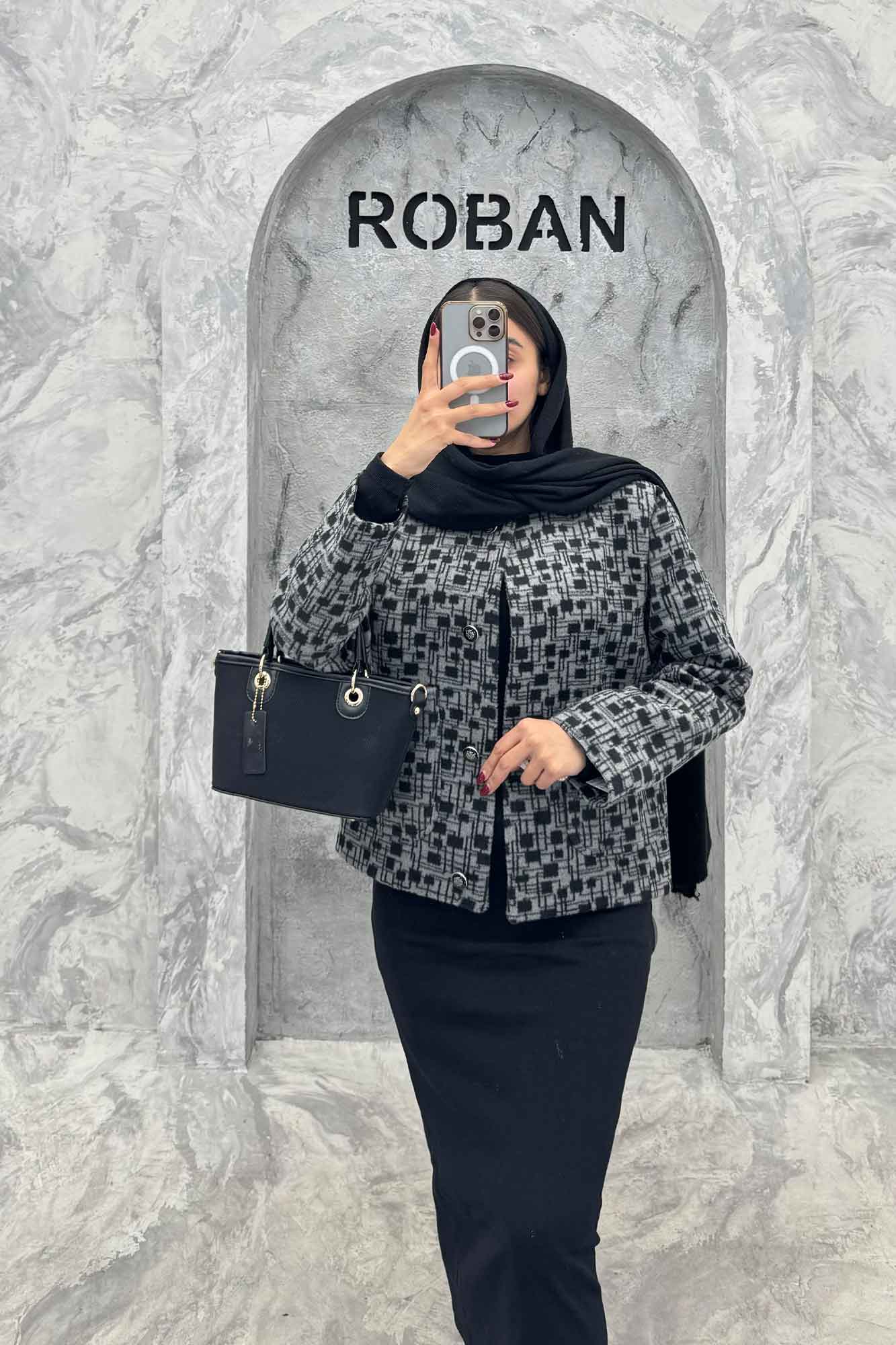 کت توییت پشمی یقه گرد NELA