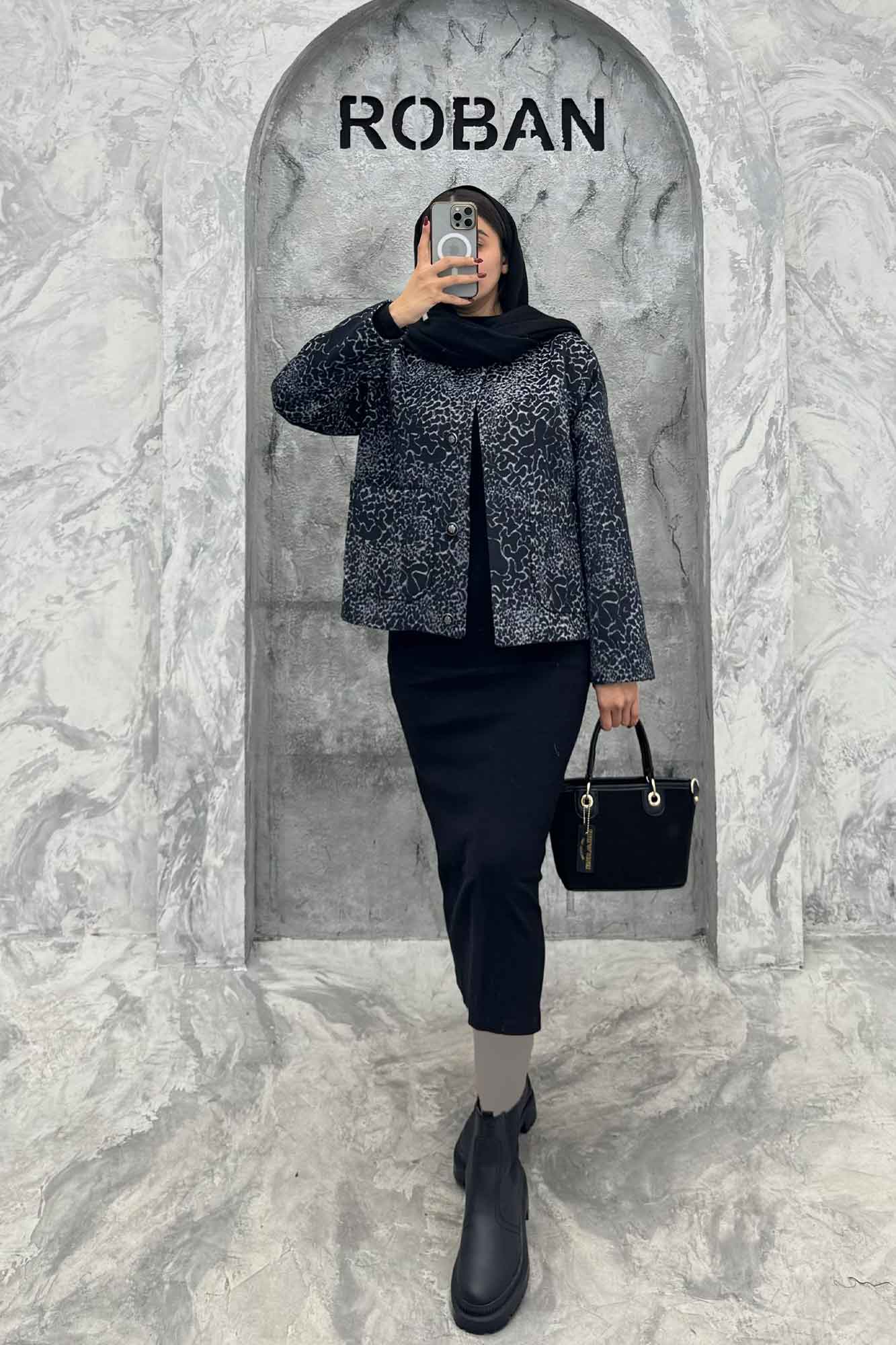 کت توییت پشمی یقه گرد NELA