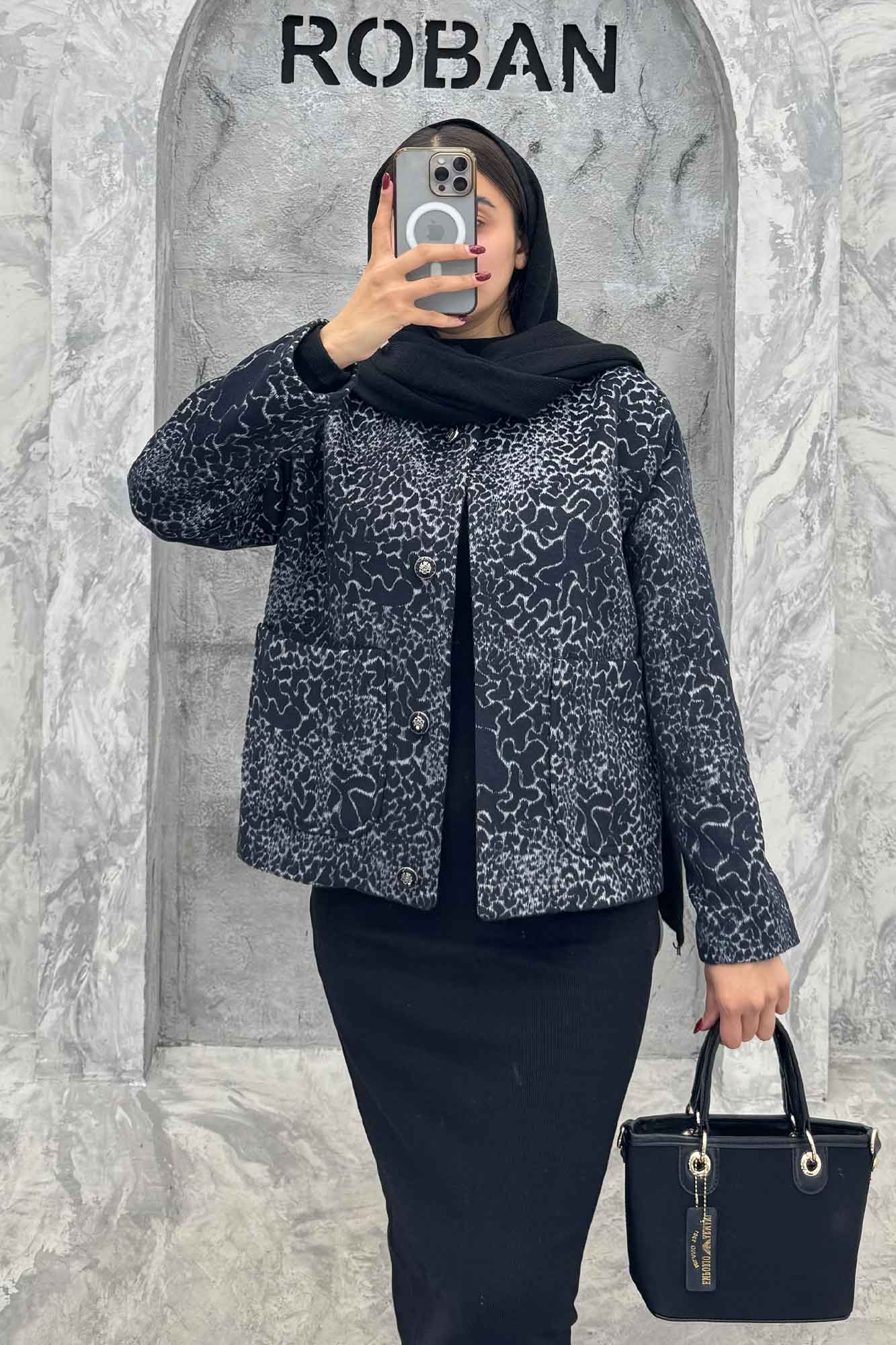 کت توییت پشمی یقه گرد NELA