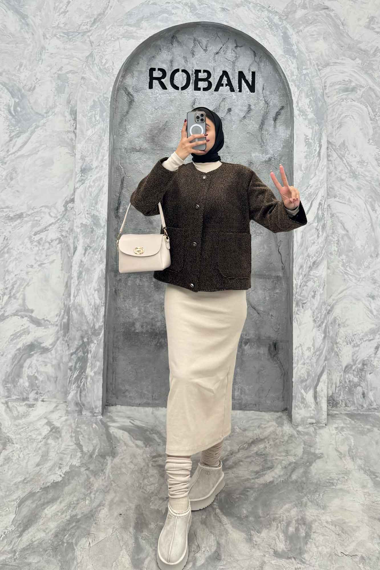 کت توییت پشمی یقه گرد NELA