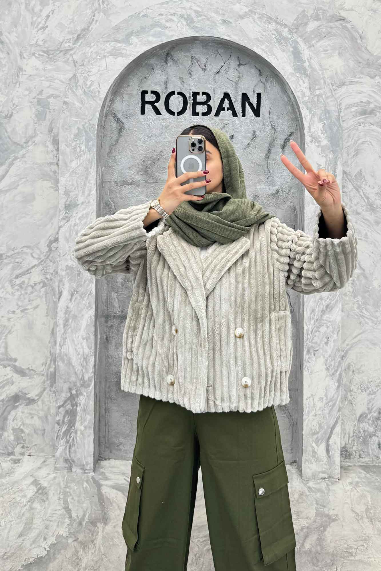 کت آستردار استرایپ دو جیب