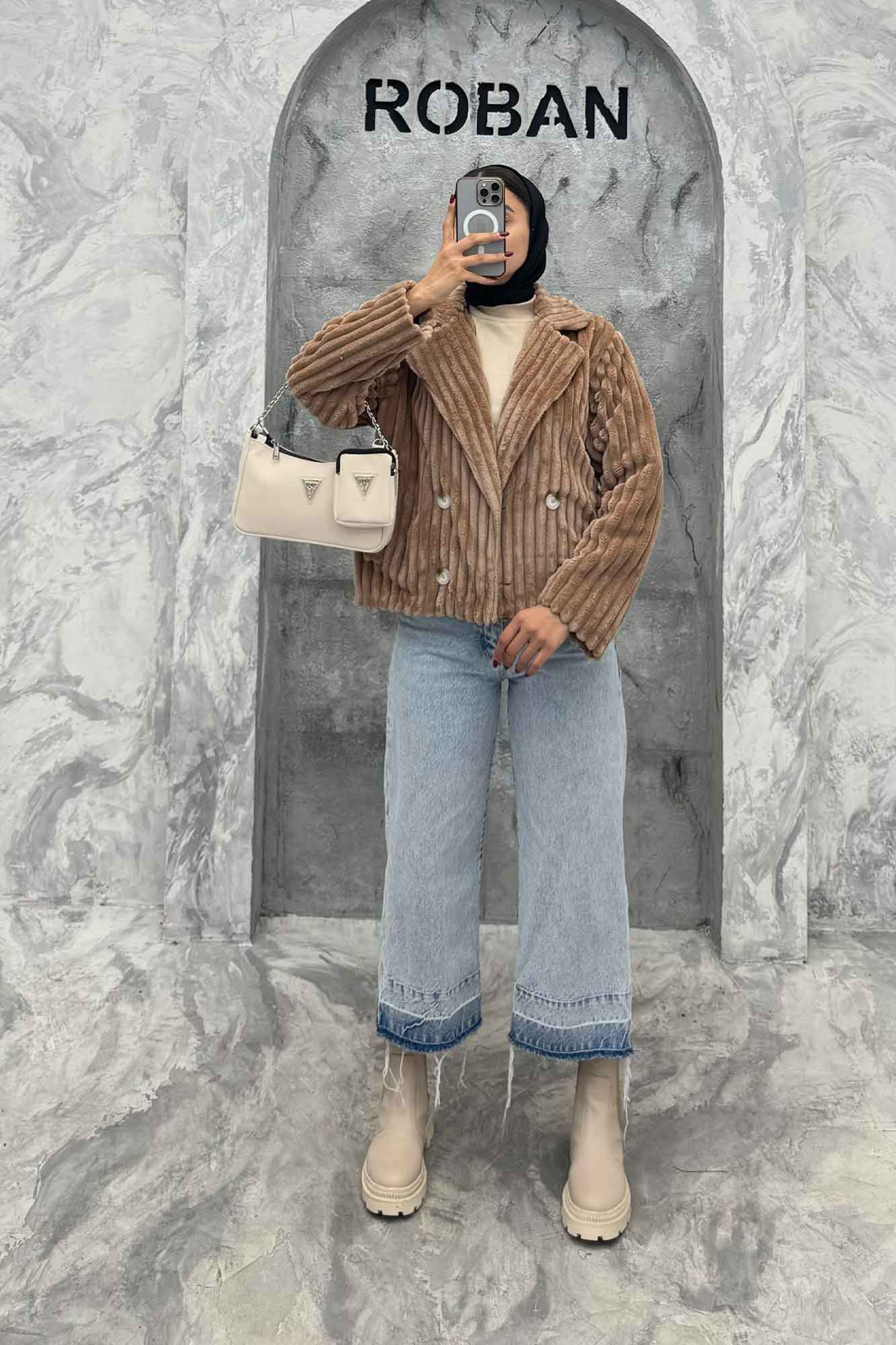 کت آستردار استرایپ دو جیب