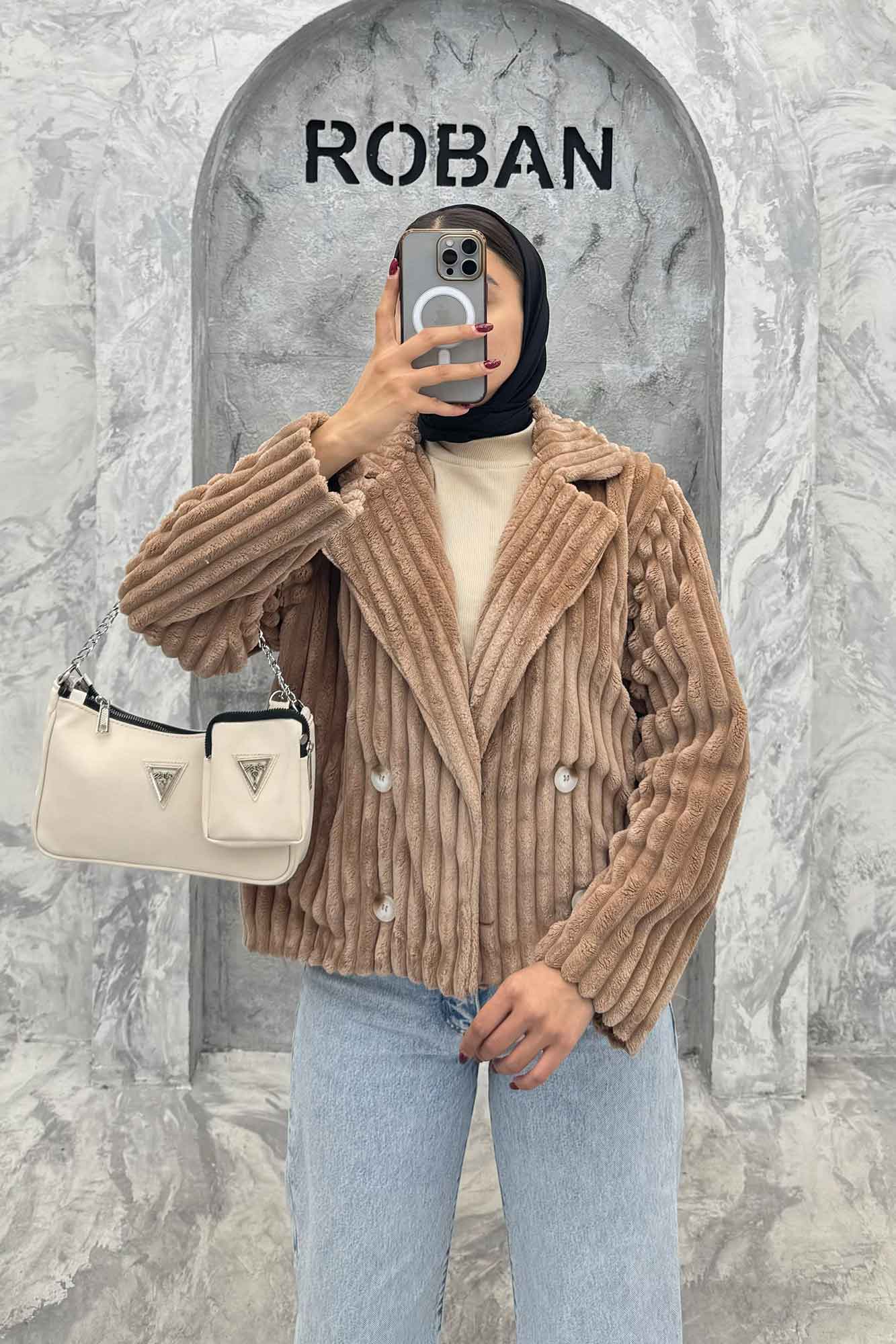 کت آستردار استرایپ دو جیب