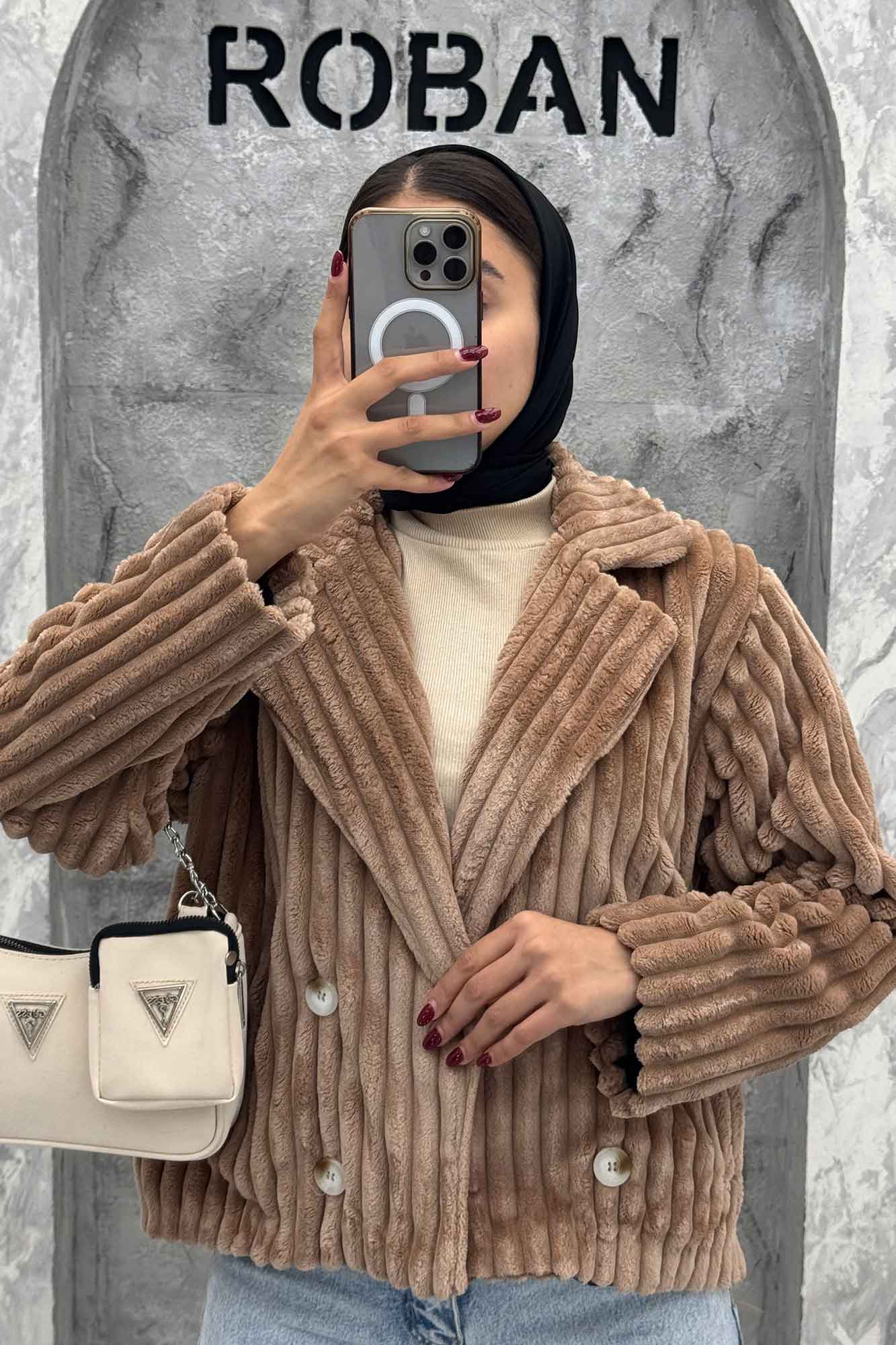 کت آستردار استرایپ دو جیب