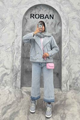 کت آستردار استرایپ دو جیب