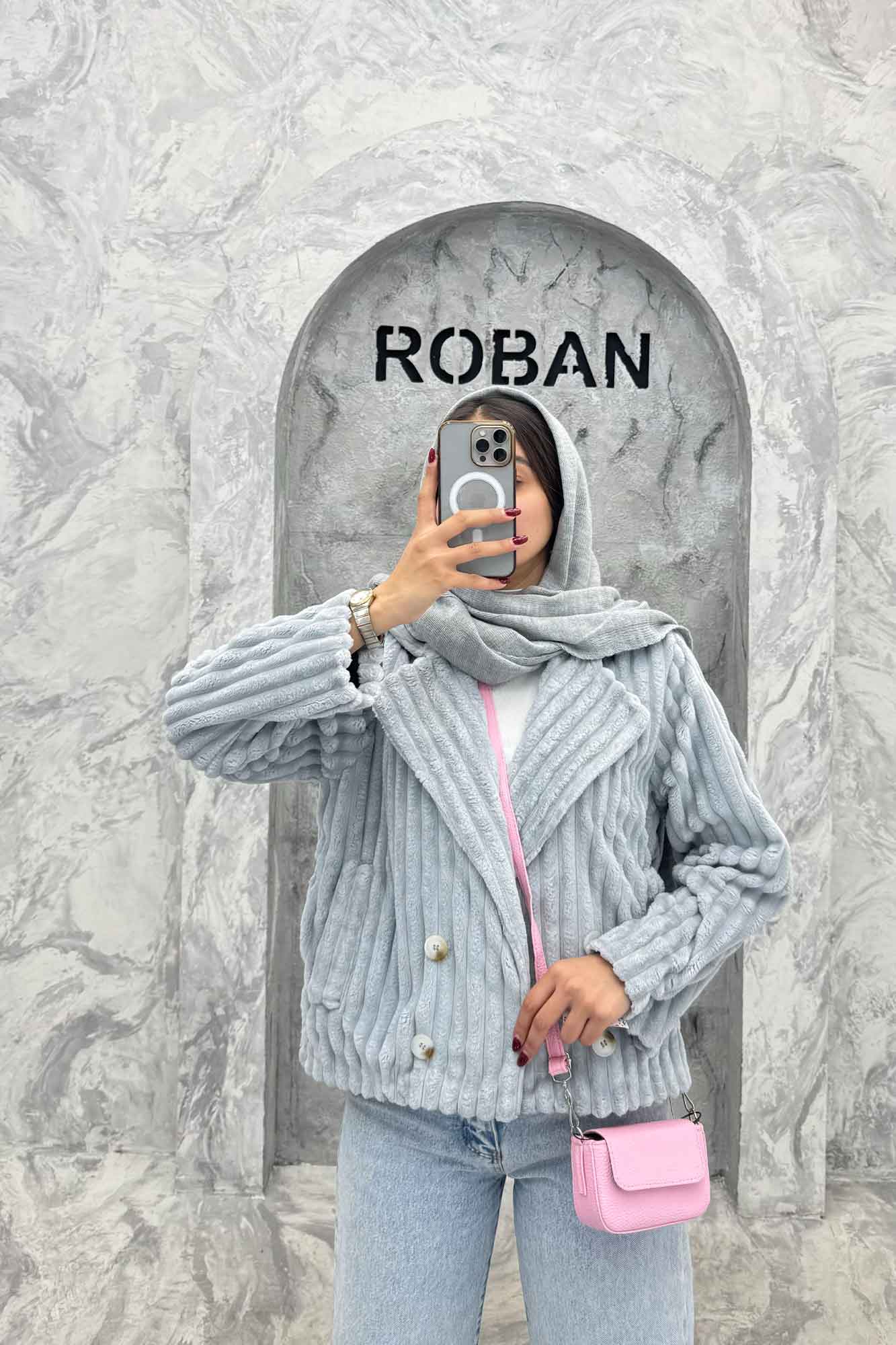 کت آستردار استرایپ دو جیب