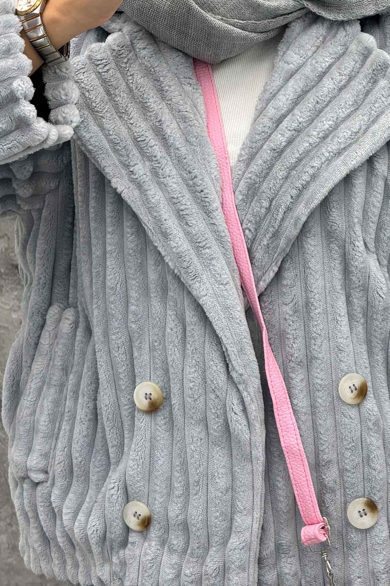 کت آستردار استرایپ دو جیب