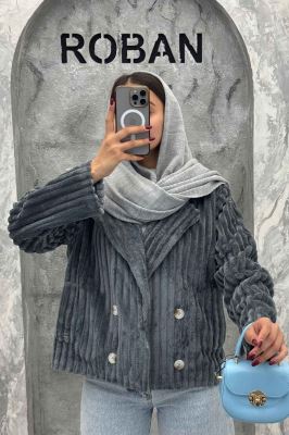 کت آستردار استرایپ دو جیب