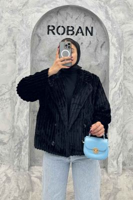 کت آستردار استرایپ دو جیب