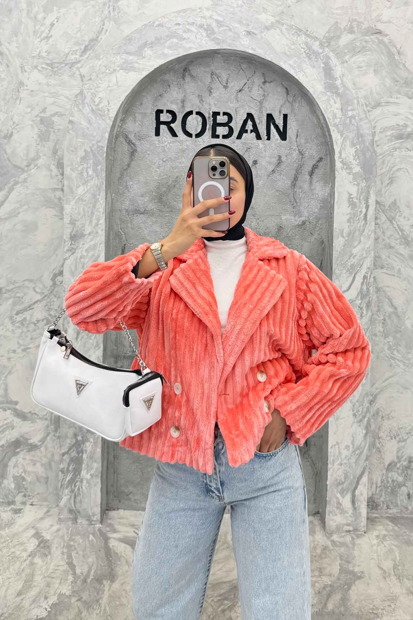 کت آستردار استرایپ دو جیب