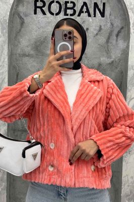 کت آستردار استرایپ دو جیب