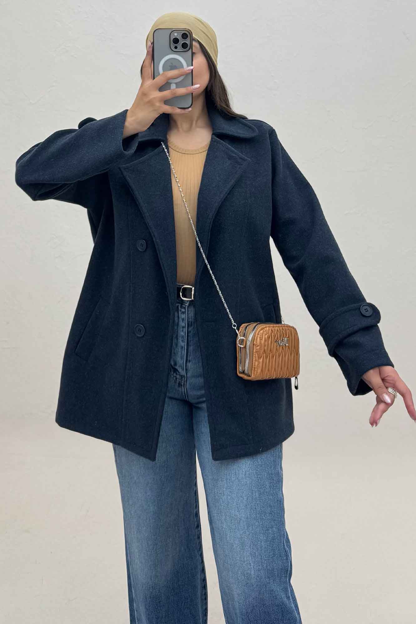 پالتو فوتر یقه متحرک جلو دوخت LONA