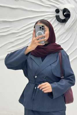 ست کت و شلوار دیپلمات کمرگت دار