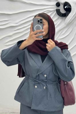 ست کت و شلوار دیپلمات کمرگت دار